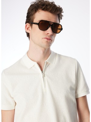 Fabrika Comfort Düz Kırık Beyaz Erkek Polo T-Shirt Fc4Sm-Tst 0705