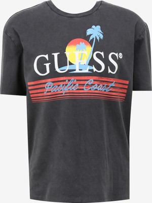 Guess Bisiklet Yaka Baskılı Gri Erkek T-Shirt M4GI41KBZV1F9A0_SS Bsc Pacıfıc Coas