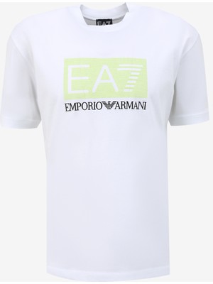 Ea7 Bisiklet Yaka Beyaz Erkek T-Shirt 3DPT40PJFBZ