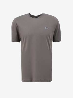 Lee Bisiklet Yaka Antrasit Erkek T-Shirt L60UFQ003 Bisiklet Yaka T-Shirt