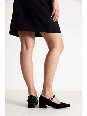 Prego (Park Moda) Kalın Topuklu Tokalı Günlük Kadın Ayakkabı Siyah