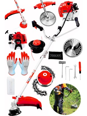 Steiner Alman 16 Hp Tam Profesyonel Yan Tipi Benzinli Tırpan Ot Çalı Çim Biçme Makinesi + Canavar Başlık