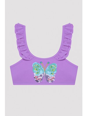 Penti Kız Çocuk Butterfly Halter Lila Bikini Takımı