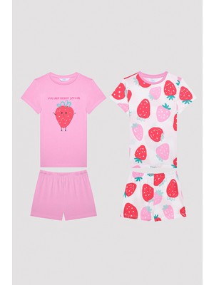 Penti Kız Çocuk Strawberry Çok Renkli 2li Pijama Takımı