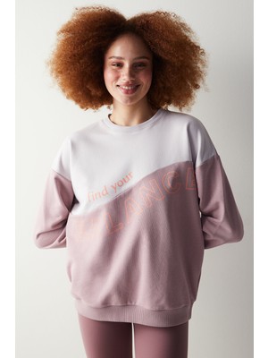 Penti Wavy Slogan Gül Kurusu Sweatshirt