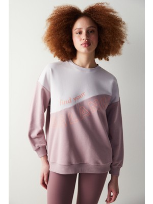 Penti Wavy Slogan Gül Kurusu Sweatshirt