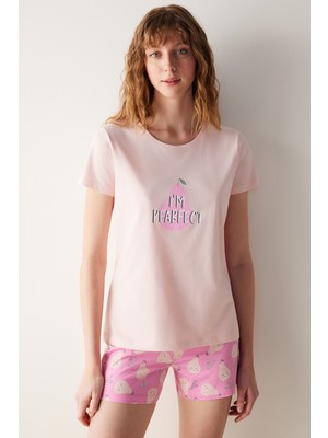 Penti Pearfect Şortlu Pembe Pijama Takımı