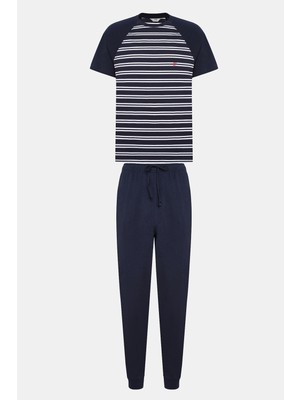 Penti Erkek Navy Stripe Çok Renkli Pijama Takımı