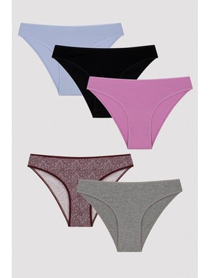 Penti Disty Leopar Desenli 5li Slip Külot