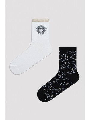 Penti Horoscope Siyah - Beyaz 2li Soket Çorap