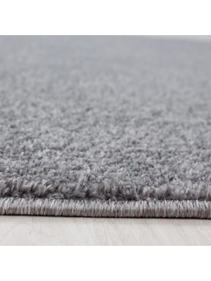 Carpettex Yuvarlak Yumuşak Kısa Havlı Modern Halı Düz Açık Gri Renkli Halı