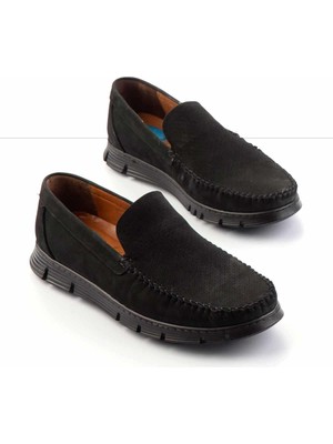 Siyah Nubuk  Deri Erkek Casual Ayakkabı E01733032701