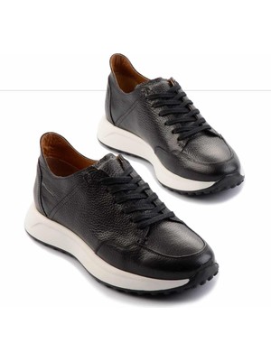 Bambi Siyah Floter Hakiki Deri Erkek Sneaker E01310110240