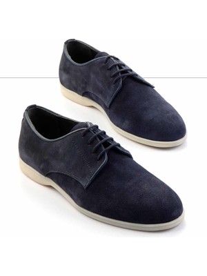 Bambi Lacivert Süet Hakiki Deri Erkek Casual Ayakkabı E01549313802