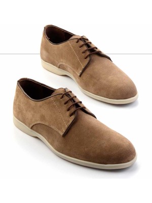 Bambi Bej Süet Hakiki Deri Erkek Casual Ayakkabı E01549313802
