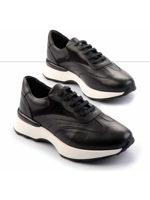 Bambi Siyah Siyah Süet Hakiki Deri Erkek Sneaker E01757706503