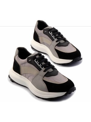 Bambi Siyah Süet Hakiki Deri Erkek Sneaker E01901289102