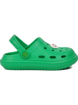 Ayakmod 755-F Yeşil Sabo Terlik Erkek Çocuklar İçin Düz Topuklu Hafif Eva Tasarım