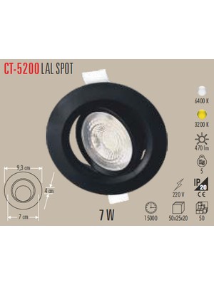 Cata Ct 5200 7W LED Spot 3200K Gün Işığı