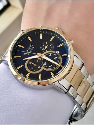 Ferrucci Erkek Fonksiyonlu Metal Kordon Kol Saati