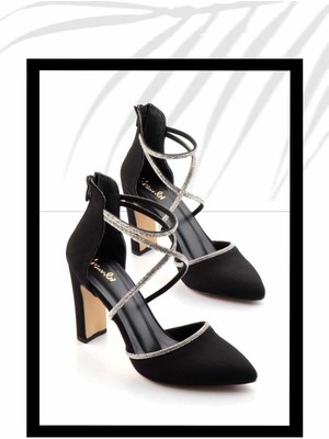 Bambi Mat Siyah Saten   Kadın Abiye Ayakkabı K01926032138