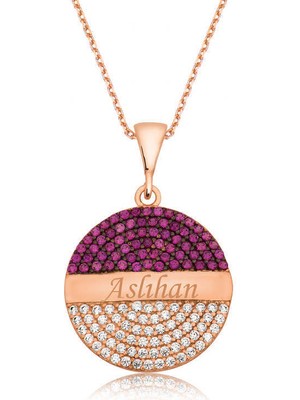 Gumush Gümüş Rose Yuvarlak İsimli Bayan Kolye