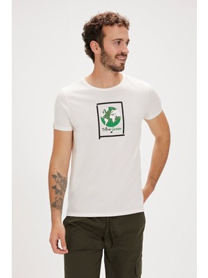 Bad Bear Re-Think Beyaz Baskılı Erkek Tişört