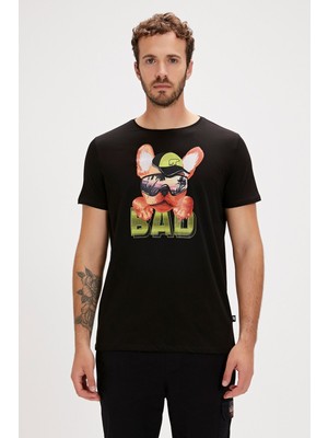 Bad Bear Spark Siyah Baskılı Erkek Tişört