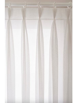 Boutique Curtain Balık Sırtı Amerikan Pile 1/3 Sık Pile Dikim Korniş / Rustik Uyumlu Tül Perde