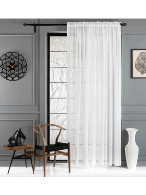 Boutique Curtain Keten Büzgülü Tül Perde /rustik Dikim