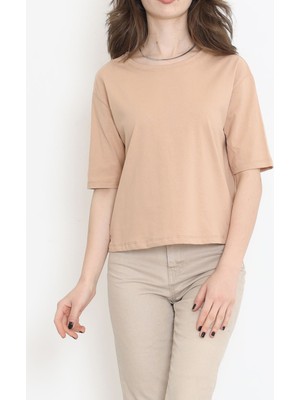 Shurax Süprem Crop T-Shirt Vizon - 3648.1567.