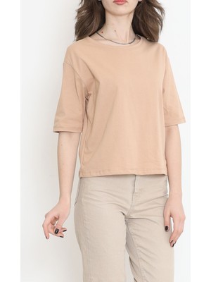 Shurax Süprem Crop T-Shirt Vizon - 3648.1567.