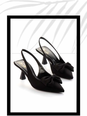 Bambi Siyah Kumaş   Kadın Klasik Topuklu Ayakkabı K01231363204