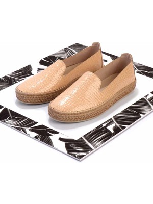 Bambi Nude Kroko   Kadın Espadril K01309230811