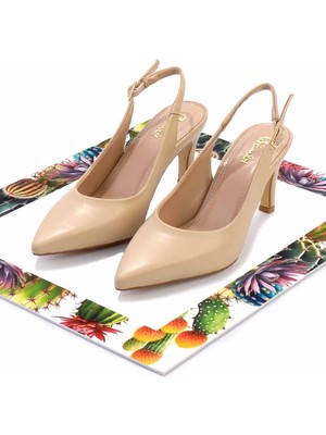 Bambi Bej   Kadın Klasik Topuklu Ayakkabı K01188132609