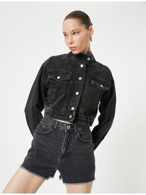 Koton Kot Şort Yüksek Bel Cepli