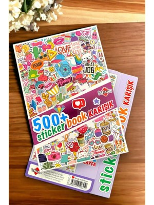 İstisna 500+ Sticker Book Etiket Kitabı Sticker Defteri A5 Boyut Etiket Seti