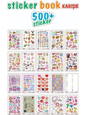 İstisna 500+ Sticker Book Etiket Kitabı Sticker Defteri A5 Boyut Etiket Seti