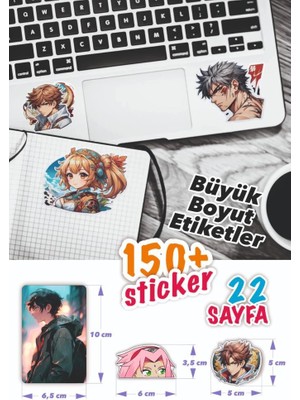 İstisna 150+ Kpop Anime Sticker Book Etiket Kitabı Sticker Defteri A5 Boyut Etiket Seti