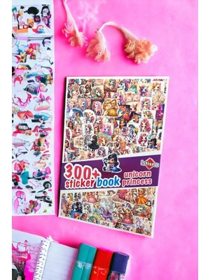 İstisna Unicorn Prensesler Sticker Book Etiket Kitabı Sticker Defteri A5 Boyut Etiket Seti