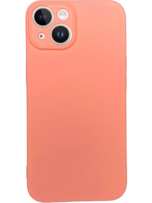 Bumudur Aksesuar iPhone 14 Içi Süet Tasarımı Turuncu Silikon Kılıf
