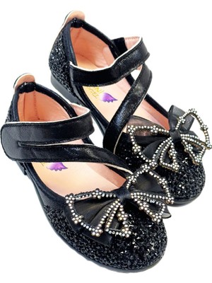 KAFKASLAR AYAKKABI  Pullu Simli Kız Çocuk Cırtlı Babat Ayakkabı