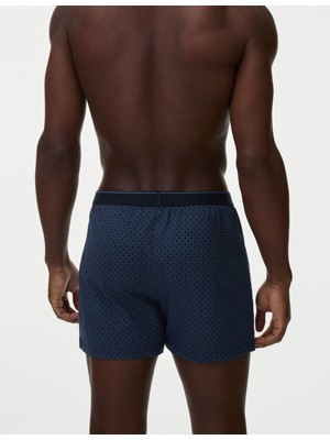 Marks & Spencer Saf Pamuklu 5'li Cool & Fresh™ Örme Boxer Seti