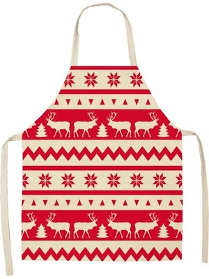 Yaci Shop Sarı Stil 47X38CM Çocuk Boyutu Noel Önlük Keten Zehirli Noel Baba Ekose Baskılı Kadınlar Için Önlük Önlükleri Pişirme Aksesuarları Çocuk Önlüğü Delantal (Yurt Dışından)