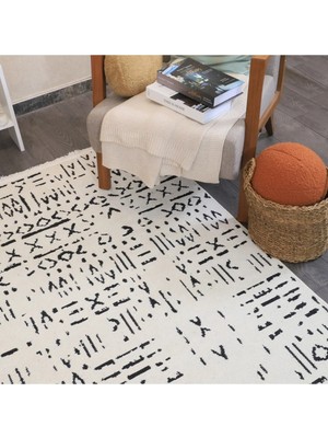 Alperenler Tekstil Şönil Kilim Saçaklı Kaymaz Dokuma Kilim Salon Halısı Mutfak Halısı Balkon Halısı Yolluk Iskandinav