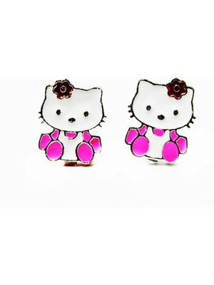 Lilah Gümüş Tr Lilahgümüştr Gümüş Mineli Hello Kitty Kız Çocuk Küpe