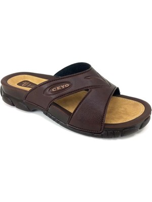 Ceyo 3200 1 Anatomik Erkek Terlik - Kahverengi