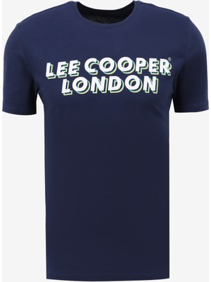 Lee Cooper Bisiklet Yaka Lacivert Erkek T-Shirt 232 Lcm 242028 Mıke Lacivert