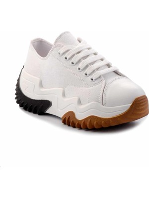 Beyaz Keten   Kadın Sneaker K01511056318