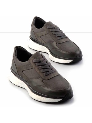 Gri Nubuk Hakiki Deri Erkek Sneaker E01556083001